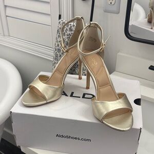 Aldo Metallic Gold Strappy Heels